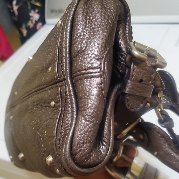 Chloe Pewter Color Leather Handbag with Silver Accents - Picture 13 of 13